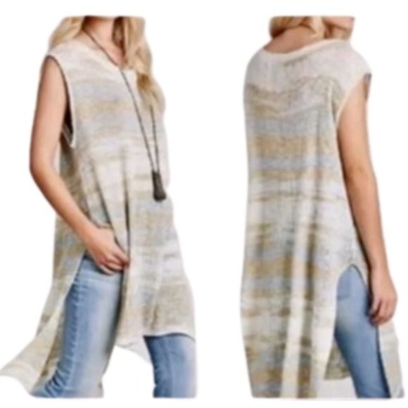 Free People Tops - 💥Free People Always Sunny Days Striped Tunic L